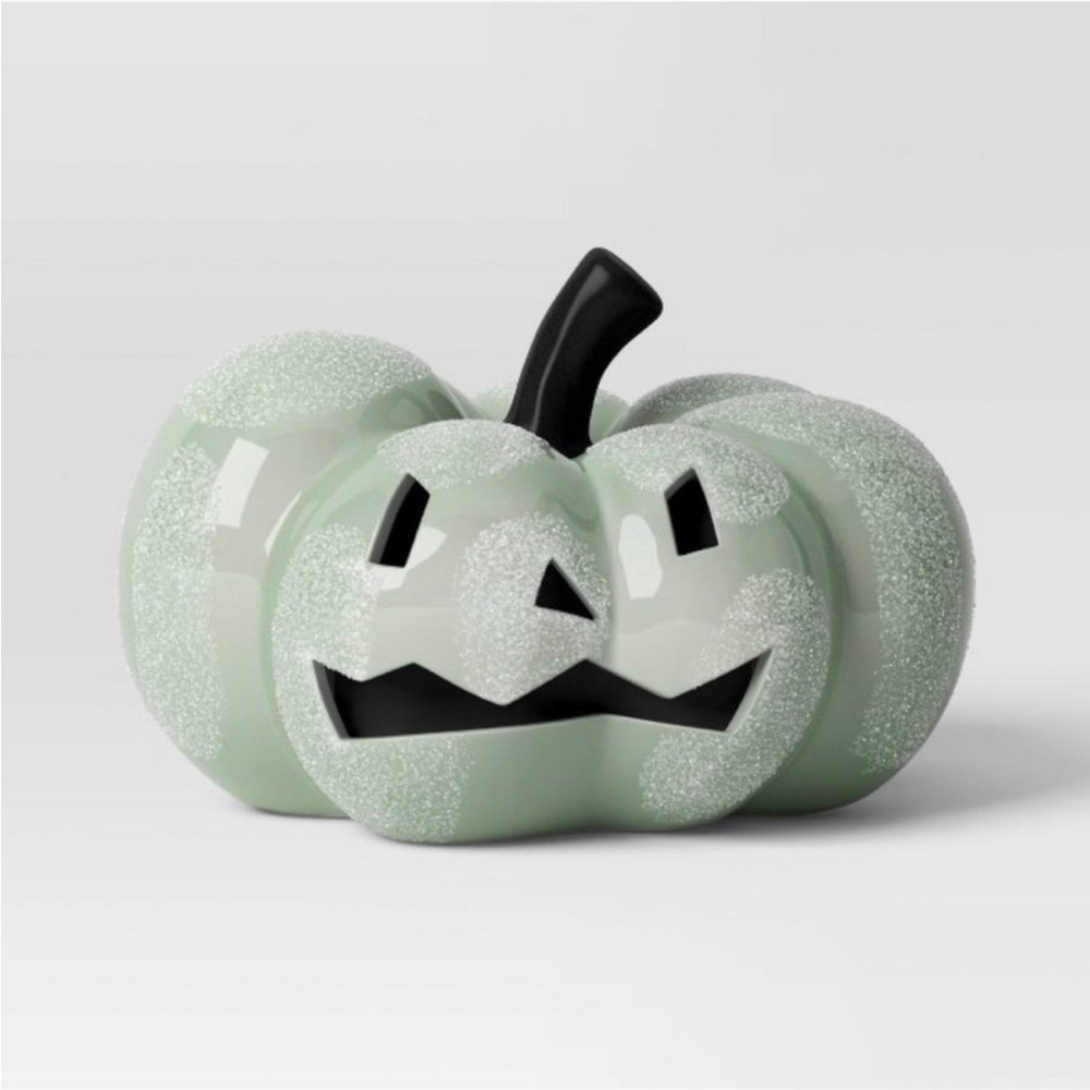 5” Ceramic Teal Jack-o'-Lantern Pumpkin Halloween Figurine Hyde & EEK Boutique